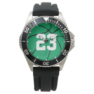 Custom Jersey Number Green Basketball Men's Armbanduhr