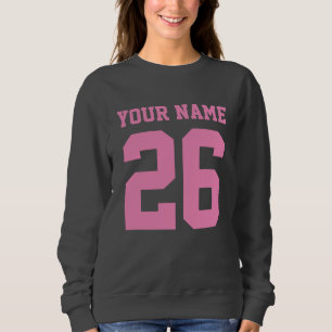Custom jersey number pink grau Pullover für Frauen