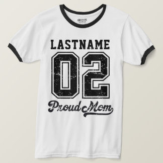 Custom Jersey Number Ringer Tee, Proud Sports Mom T-Shirt