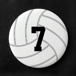 Custom Jersey Number Round Volleyball Button Butto