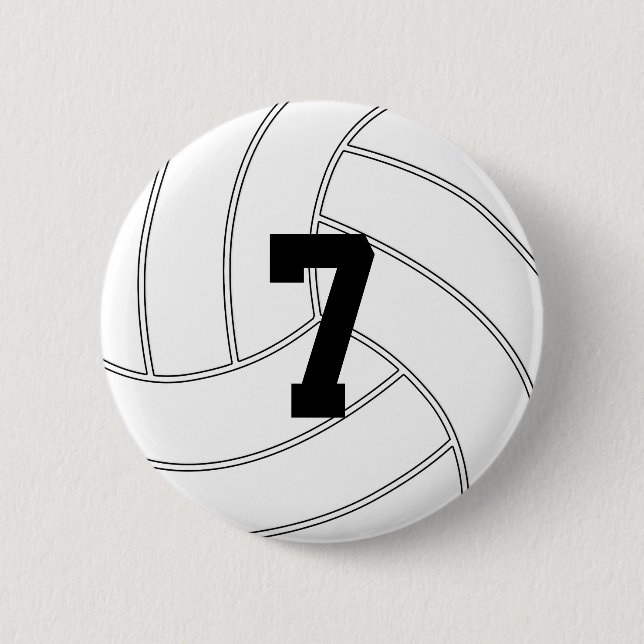 Custom Jersey Number Round Volleyball Button Butto (Vorderseite)