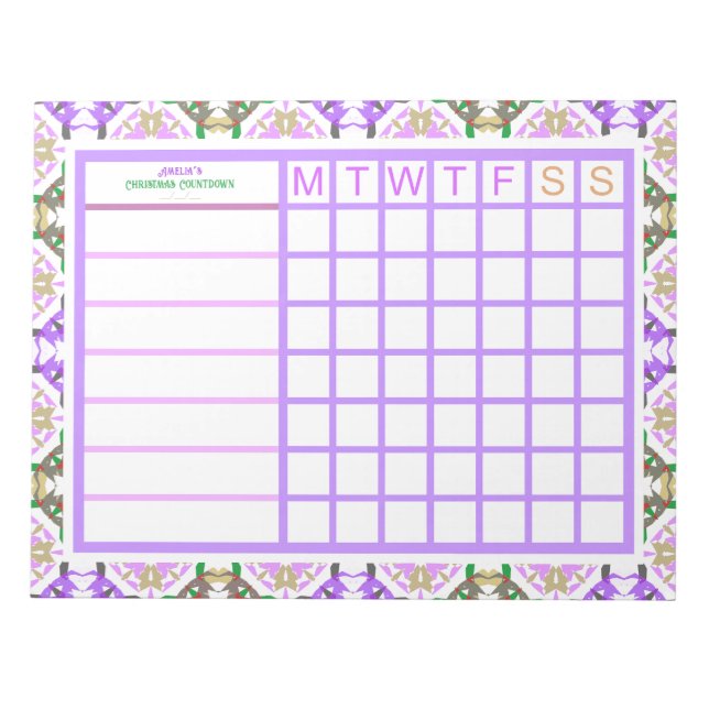 Custom Jolly Christmas ADHD Girls Womens Planner Notizblock (Vorderseite)