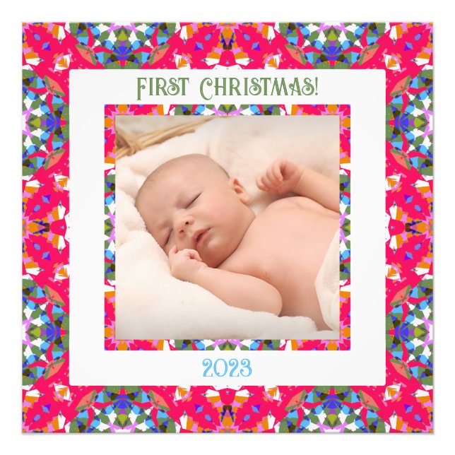 Custom Jolly Christmas Foto Picture Frame Print (Vorne)