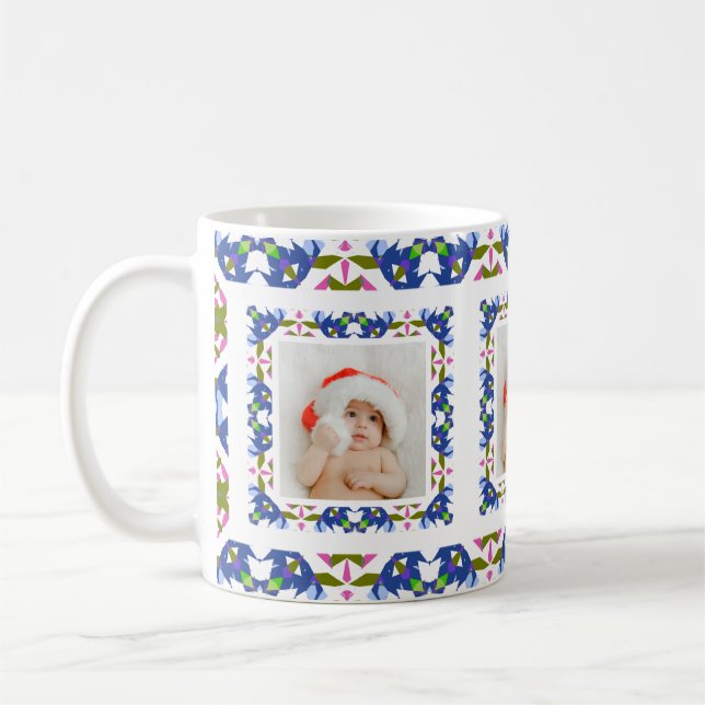Custom Jolly Christmas Pattern Foto Picture Tee Kaffeetasse (Links)