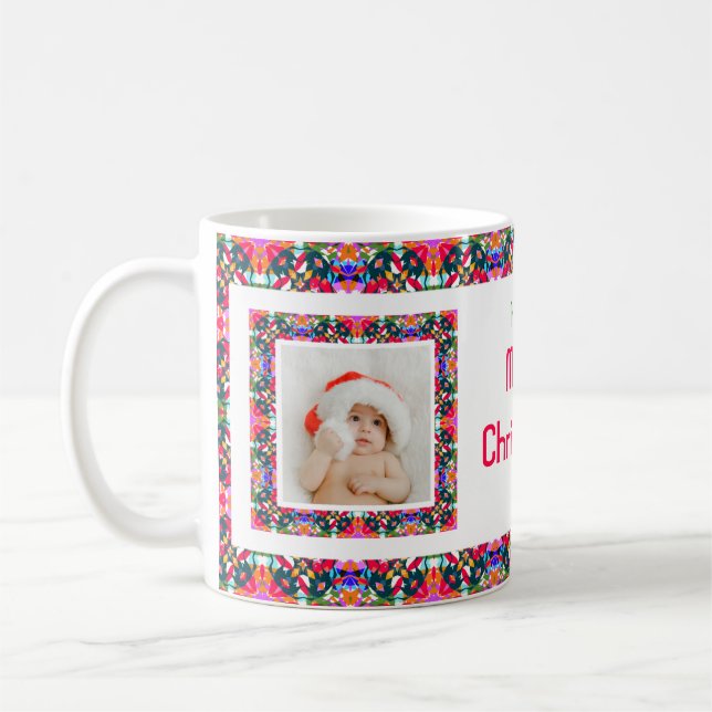 Custom Jolly Christmas Pattern Foto Picture Tee Kaffeetasse (Links)