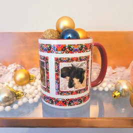 Custom Jolly Christmas Pattern Foto Picture Tee Tasse
