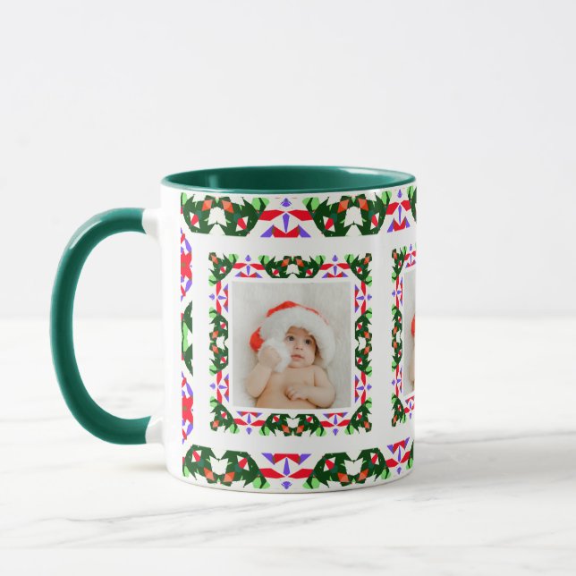 Custom Jolly Christmas Pattern Foto Picture Tee Tasse (Links)