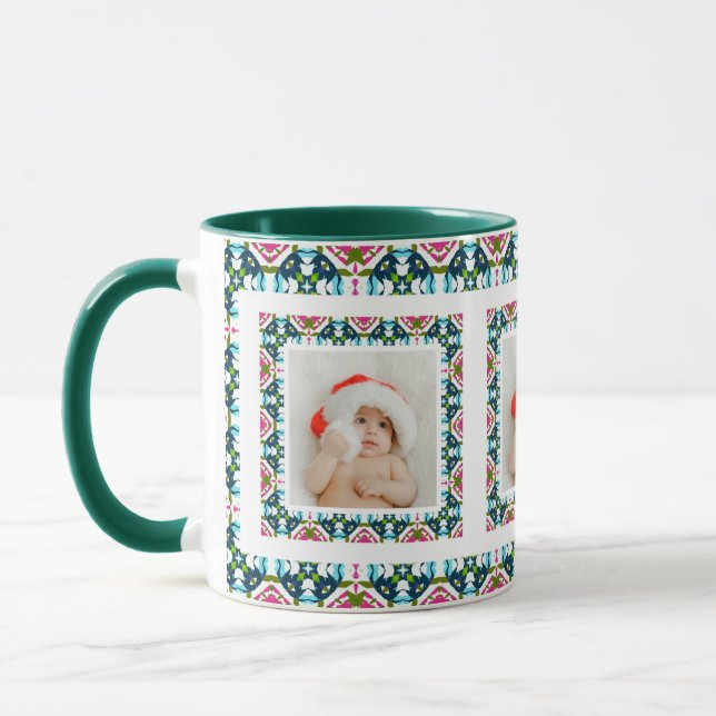 Custom Jolly Christmas Pattern Foto Picture Tee Tasse (Links)