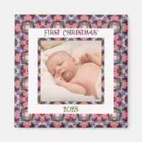 Custom Jolly Festive Christmas Pink Foto Picture