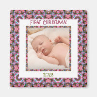 Custom Jolly Festive Christmas Pink Foto Picture