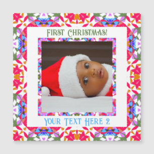 Custom Jolly First Christmas Foto Magnetic Gift Magnetkarte
