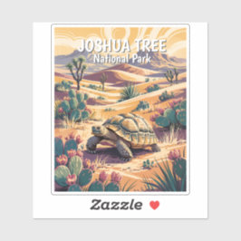 Custom Joshua Tree Tortoise Retro Desert Landscape Aufkleber