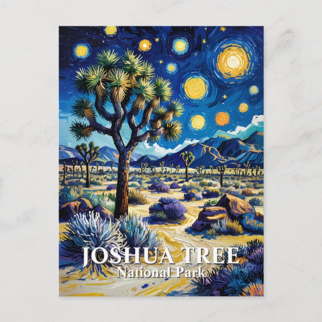 Custom Joshua Tree Van Gogh Starry Night Modern Postkarte (Vorderseite)
