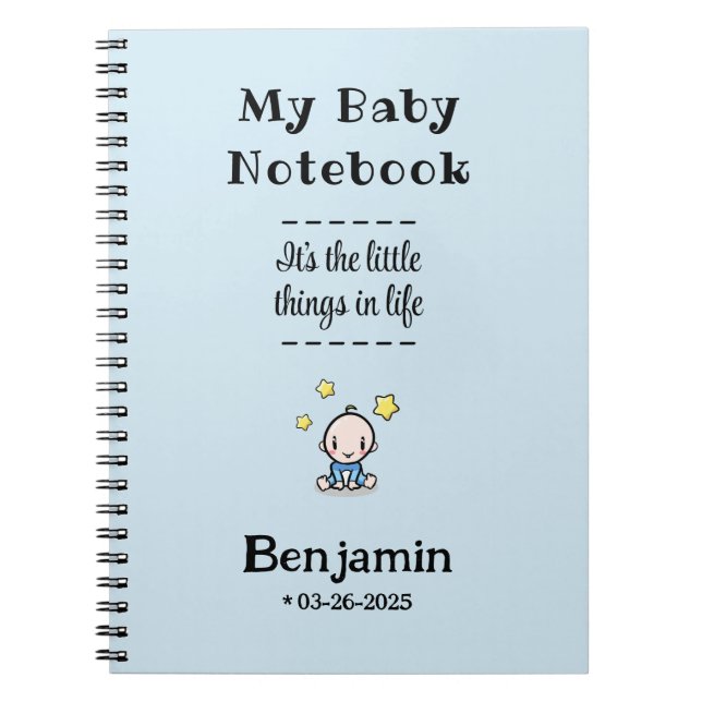 Custom Journal & Planner, Personalisierter Baby Bo Notizblock (Vorderseite)
