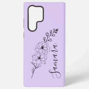 Custom July Delphinium Birth Blume Geschenk für di Samsung Galaxy Hülle