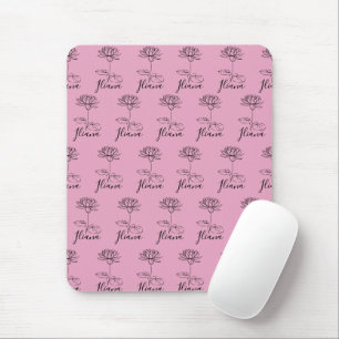 Custom July Water Lily Birth Blume Geschenk für Ge Mousepad