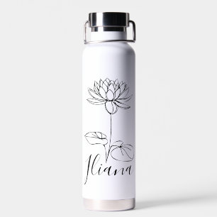 Custom July Water Lily Birth Blume Geschenk für Ge Trinkflasche