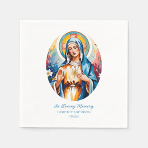 Custom Jungfrau Mary Memorial Paper Napkins Serviette