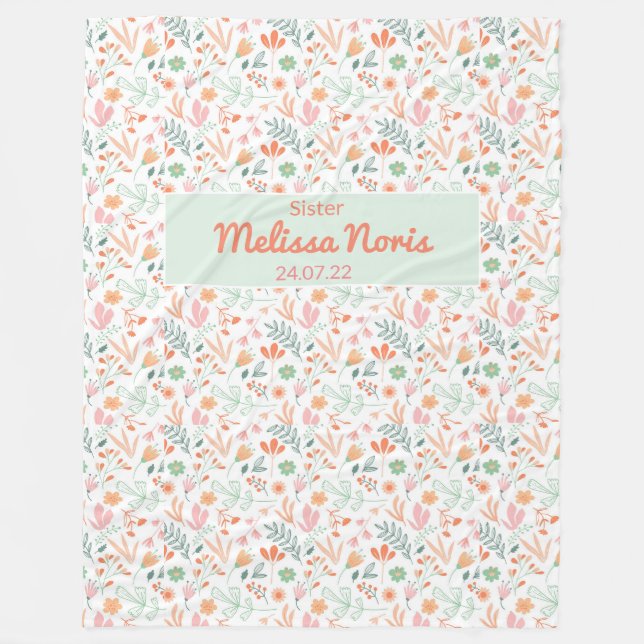 Custom JW Taufe Geschenke für Schwestern - rosa Bl Fleecedecke (Vorderseite)