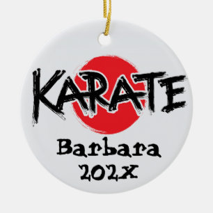 Custom Karate Weihnachtsbaum Keramik Ornament