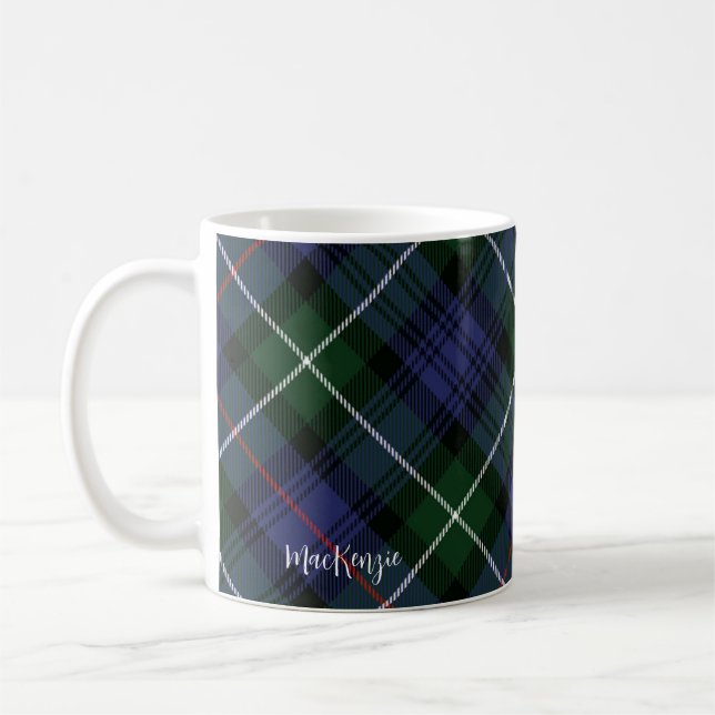 Custom Kariert Lila Green Classic MacKenzie Tartan Kaffeetasse (Links)