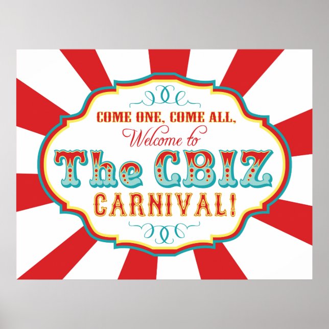 CUSTOM Karneval Circus Geburtstagsbanner CBIZ Poster (Vorne)