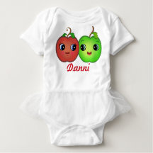 Custom Kawaii Apple Liebe Baby Tutu Bodysuit