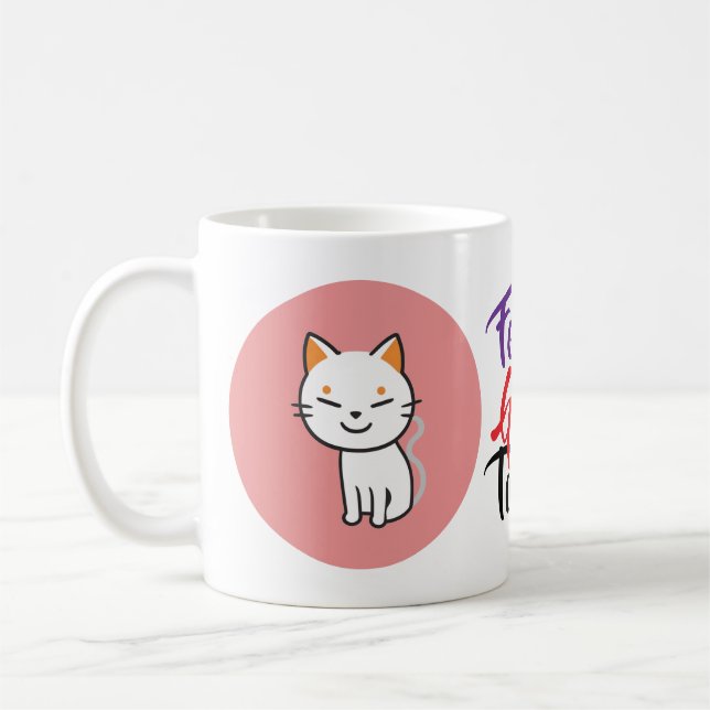 Custom Kawaii Cat Tasse | Niedliches Personalisier (Links)