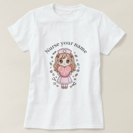 Custom Kawaii Nurse T-Shirt – Pastel Chibi Nurse