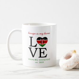 Custom Kenya Flag Herz Kaffeetasse