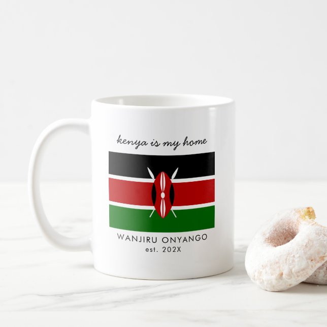 Custom Kenya Flag Kaffeetasse (Mit Donut)