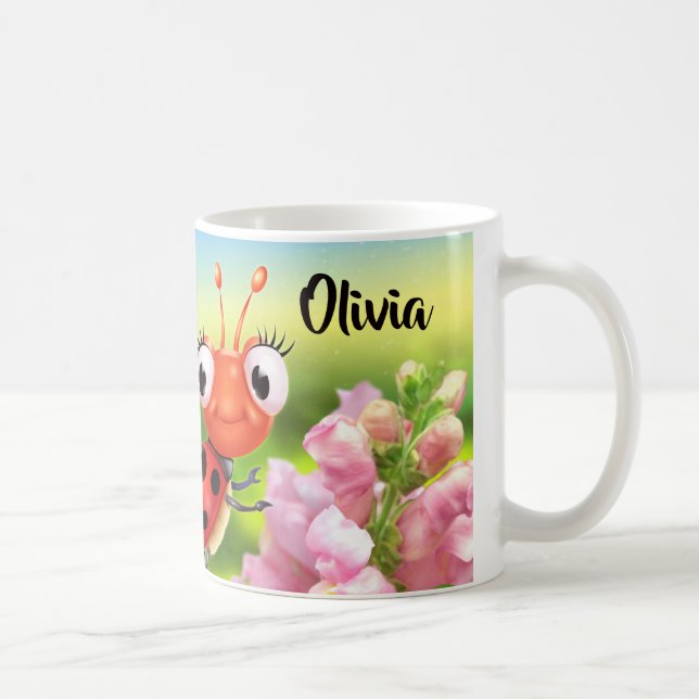 Custom Keramik Tasse Ladybug freundliche Snap Drag (Rechts)