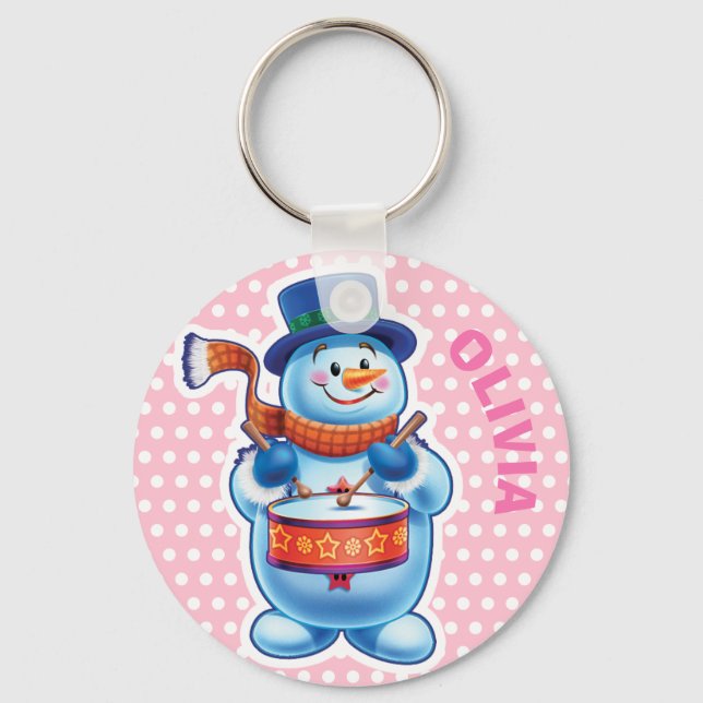 Custom Key Ring Weihnachtsschneemann-Figuren. Schlüsselanhänger (Vorderseite)