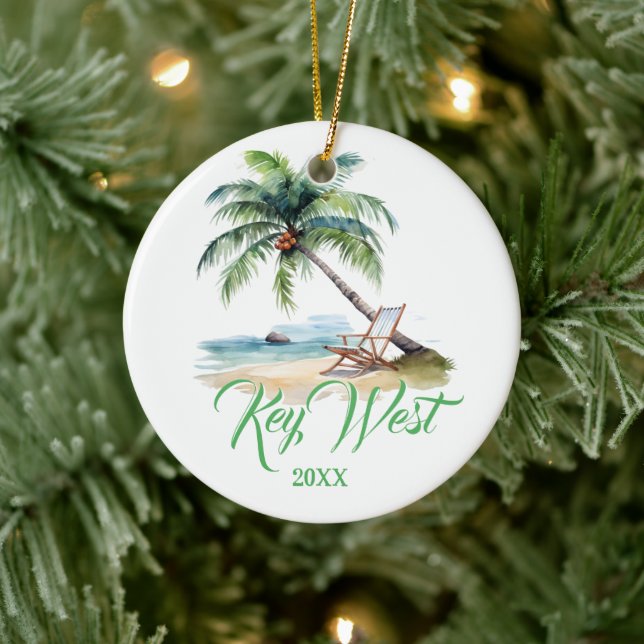 Custom Key West Beach Keramik Ornament (Baum)