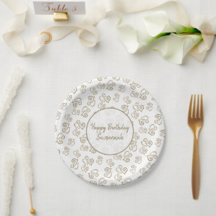 Custom Khaki Heart Pattern Napkins Pappteller