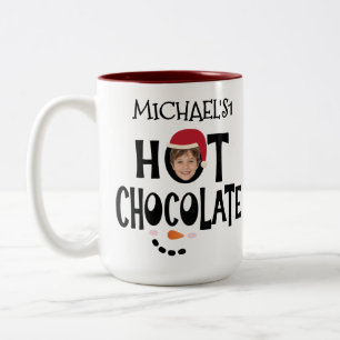 Custom Kid Gesicht & Name Hot Chocolate Weihnachte Zweifarbige Tasse