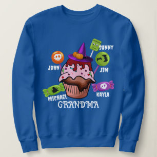 Custom Kid Names Oma Nana Halloween Candy Sweatshirt