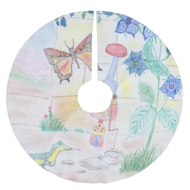 Custom Kids Artwork, Nutcracker Spielzeug, Schmett Polyester Weihnachtsbaumdecke (Vorderseite)