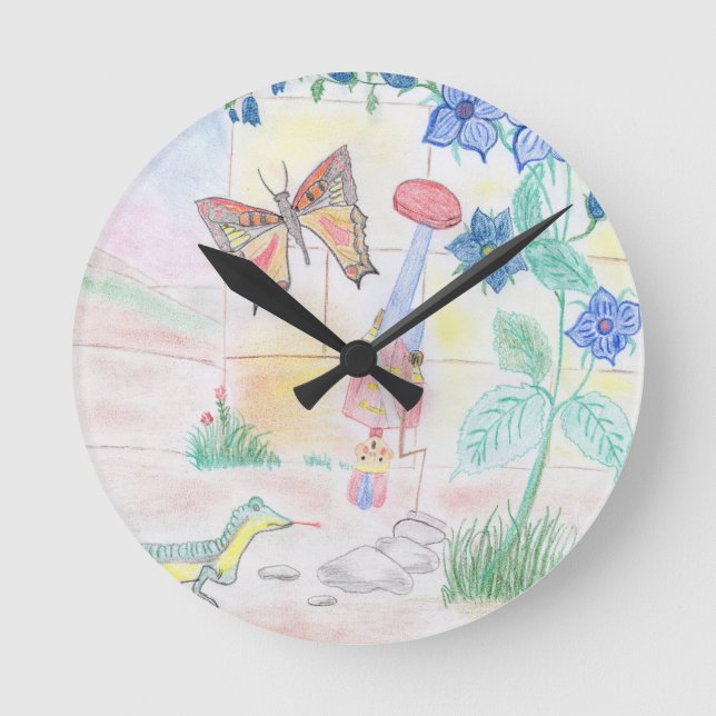 Custom Kids Artwork, Nutcracker Spielzeug, Schmett Runde Wanduhr (Vorderseite)
