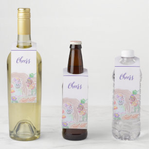 Custom Kids Artwork, zwei niedliche Maus, Blume... Flaschenanhänger