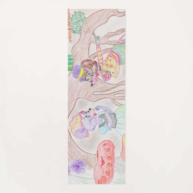 Custom Kids Artwork, zwei niedliche Maus, Blume... Yogamatte (Vorderseite)