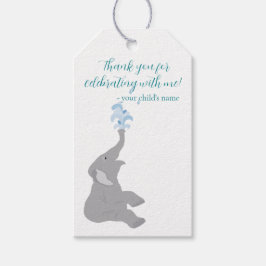 Custom Kid's Birthday Modern Elephant Favor Tag Geschenkanhänger