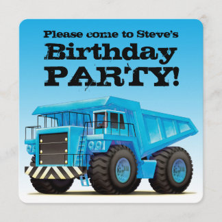 Custom Kids Dump Truck Construction Geburtstagspar Einladung