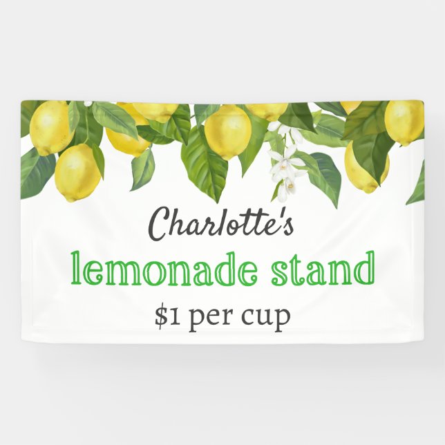 Custom Kids Lemonade Standbanner Banner (Horizontal)