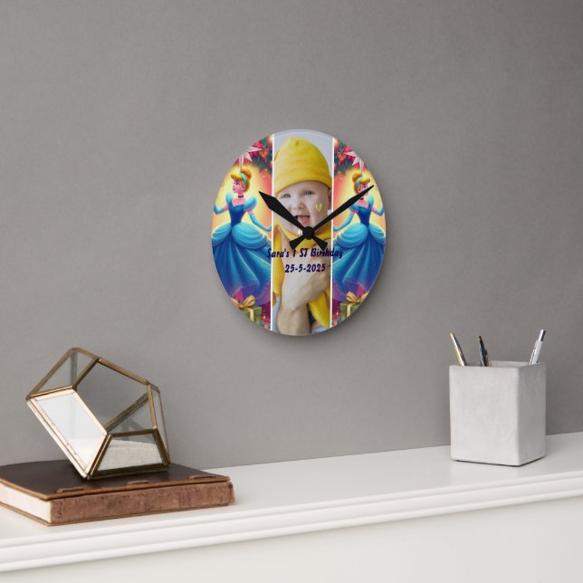 Custom Kids Photo bedroom decor Runde Wanduhr (Büro)