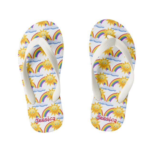 Custom Kids Rainbow Flip Flops (Fußbett)