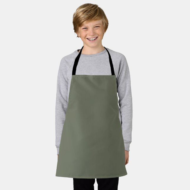 Custom Kids Schürze - Moss Green Minimalistisch (Getragen)