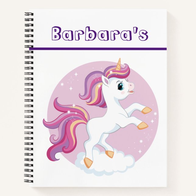Custom Kids Sketch Unicorn Notizbuch (Vorderseite)