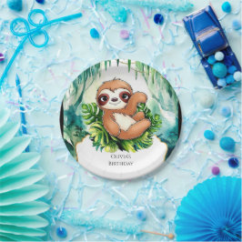 Custom Kids Sloth Birthday Pappteller