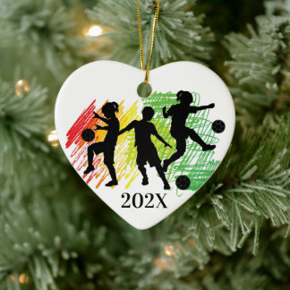 Custom Kids Soccer Player Christmas Ceramic Orname Keramik Ornament